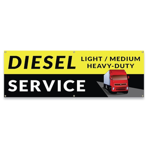 Diesel Service Light Medium Heavy-Duty Banner Concession Stand Food Truck Single Sided